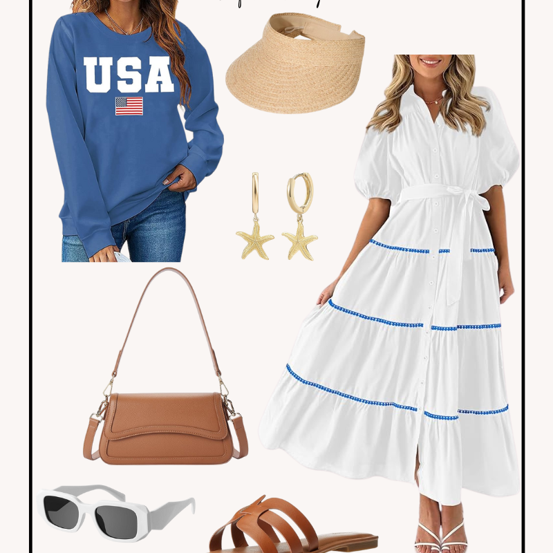 Amazon Outfit // USA Sweatshirt with Dress